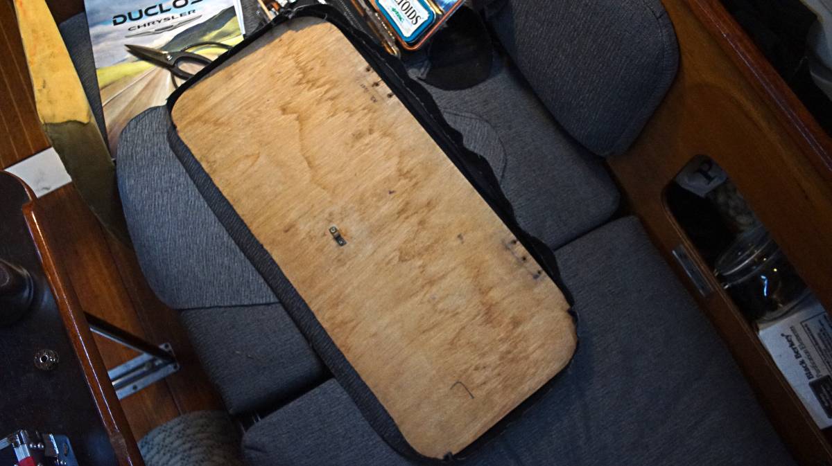 the boxing being dry-fitted on the wooden backing