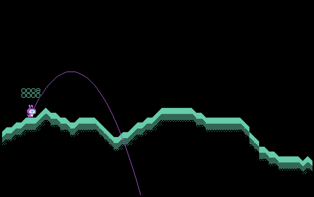 a one eyed rabbit shooting projectiles