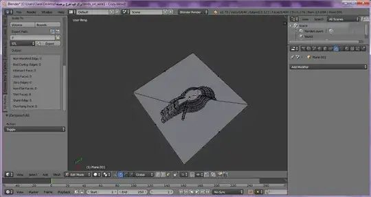 The top view of the model in Blender The top view of the model in Blender