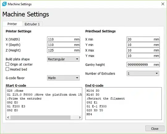 Machine settings - Printer Machine settings - Printer