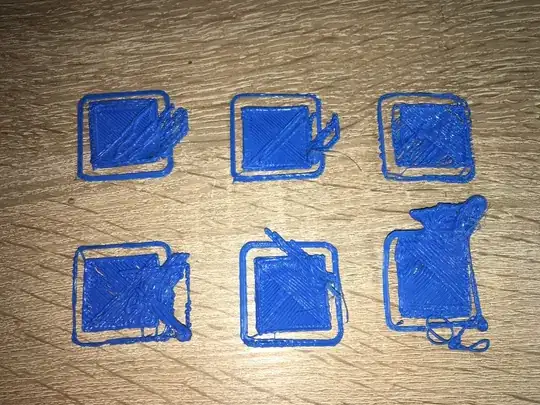 The 6 most recent prints in which I played around with the different factors mentioned above the top middle one is the most recent one