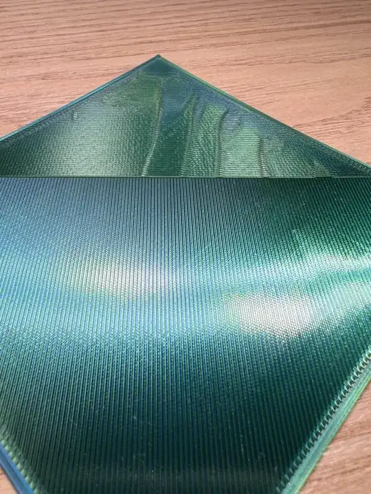 Upclose photo of the printed model showing the difference in the two layers