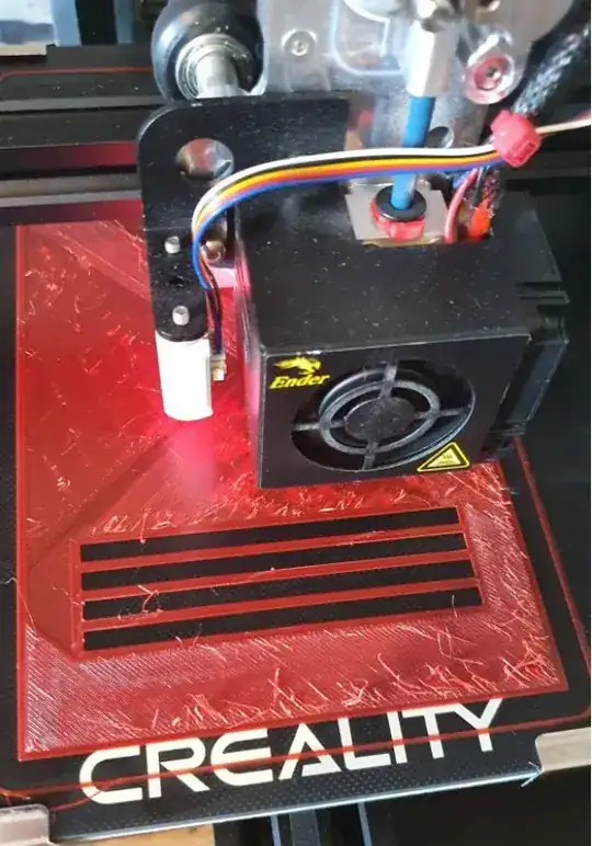 Mid-print model with blobbing/scuffing printing errors