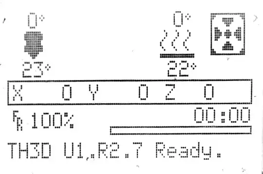 Photo of the Ender-2 display showing the firmware as TH3D U1.R2.7