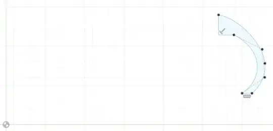 Sketch showing a curved profile