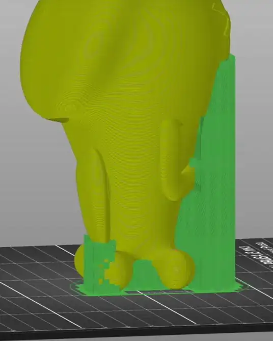 Reduced amount of support structure