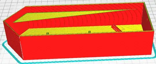 Screenshot of a boat rendered in Cura's preview showing a ghost layer after the model was modified Screenshot of a boat rendered in Cura's preview showing a ghost layer after the model was modified
