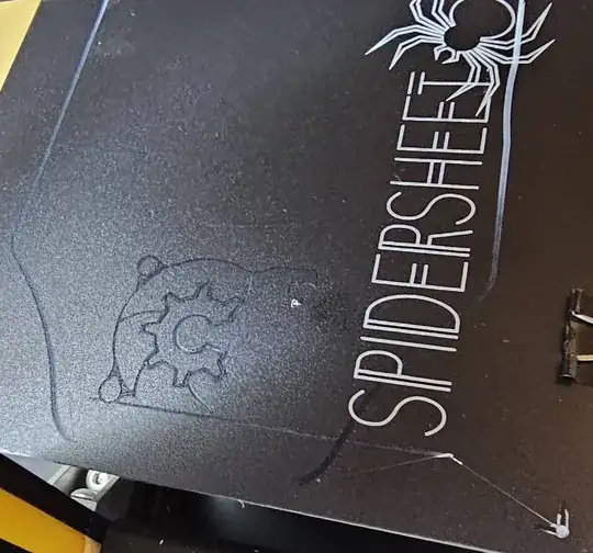 Photo of a new SpiderSheet over the buildplate