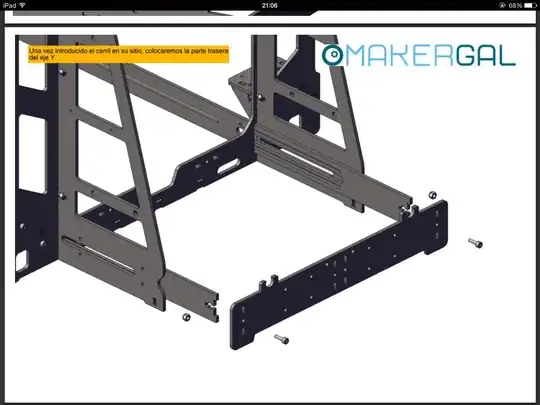 Screenshot of assembly guide showing slots for metal bar