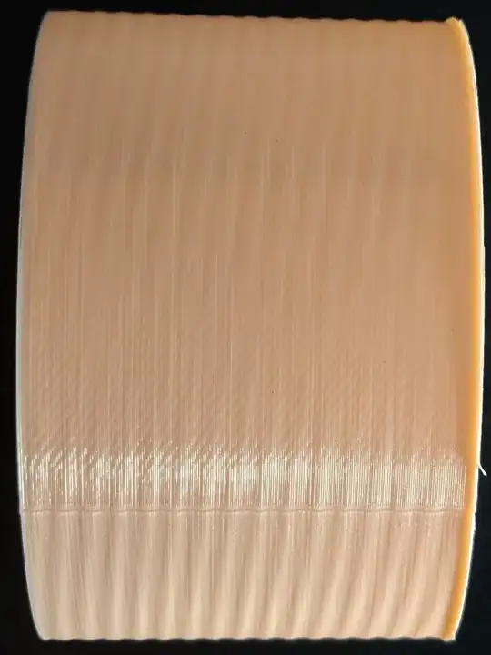 Layered print; extruded ellipse printed along Y axis