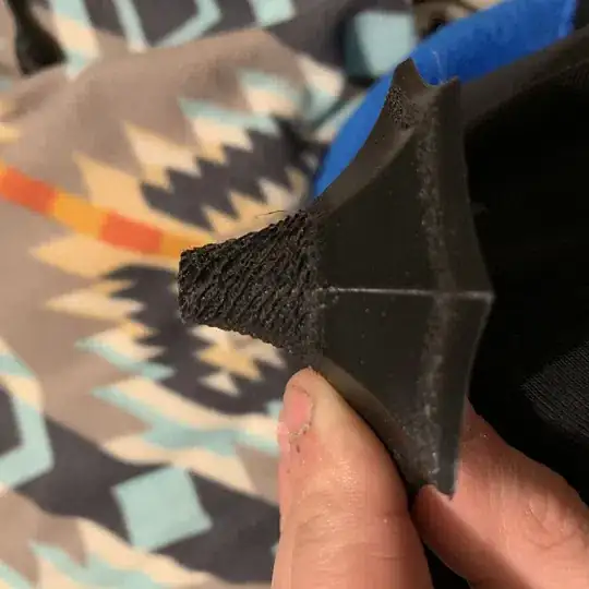 wierd vertical spiral layering pattern