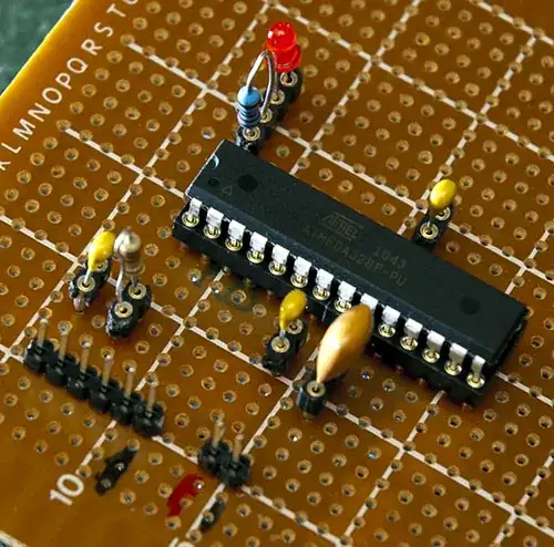 Wire-wrapped Arduino