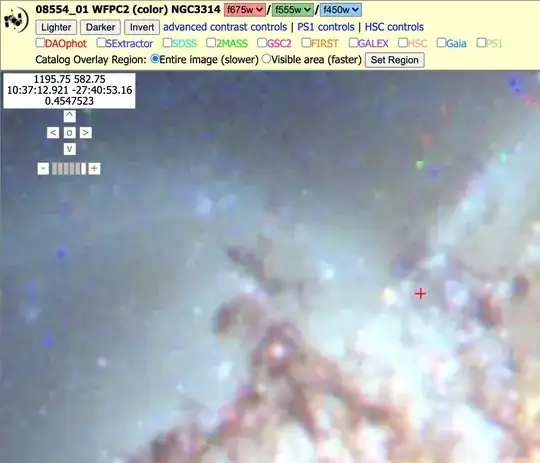 NGC 3314 2000 HST data zoomed in