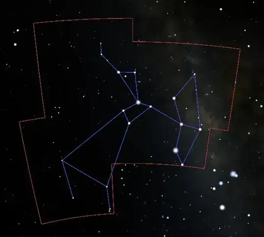 Stellarium rendering of Sagittarius connected as in Rey 1952