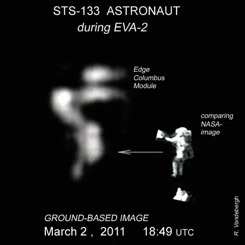 STS-133 Astronaut during EVA-2 (by Ralf Vandebergh)