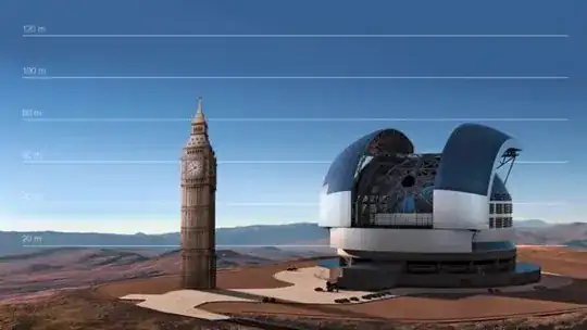 BBC image of E-ELT vs Big Ben