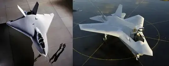 Boeing X-32 (left), planned production version (right)