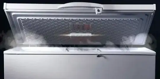 Condensation over open freezer