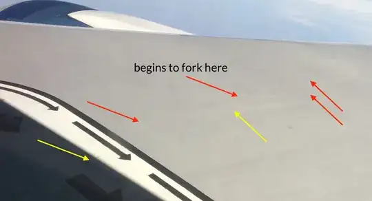 Visual artefacts caused by shockwave over wing