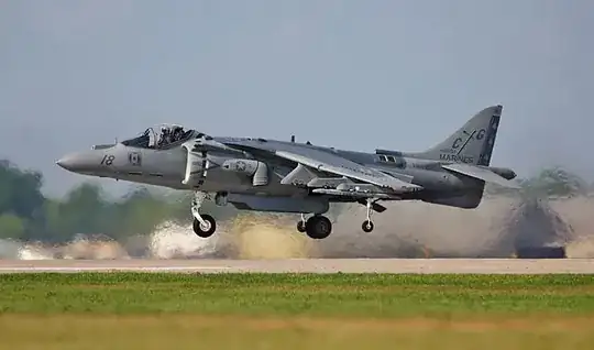 USMC AV-8B Harrier in hover
