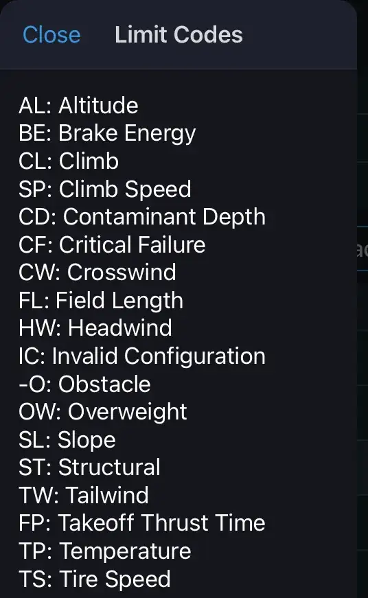 MATOW Factors from APG Genesis iPrefligtht IOS App