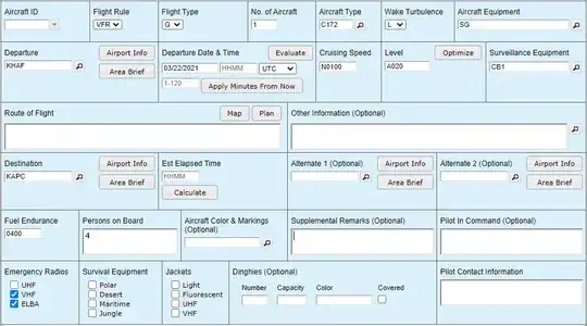 Leidos Flight Plan Web Form