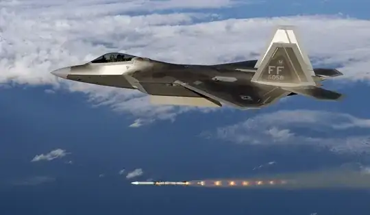 F-22 firing an AIM-120 AMRAAM