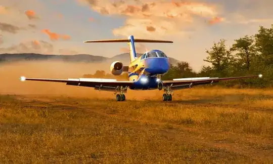 Press picture from Pilatus Aircraft which shows an illustration of the PC-24 landing on an unpaved runway