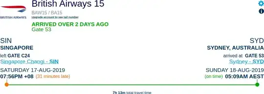 SIN to SYD on 17th