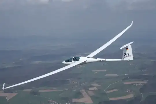 Glider in flight