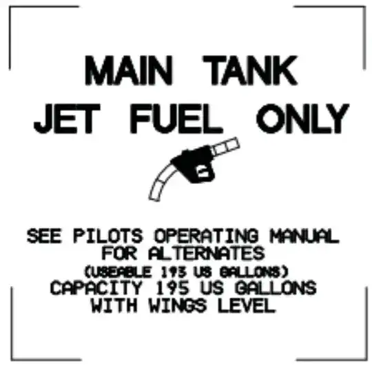 fuel placard