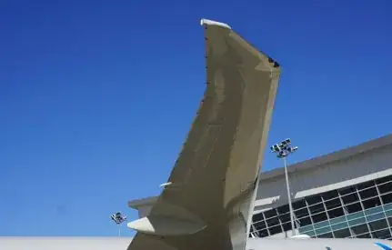Raked wingtip of the Boeing 777-300