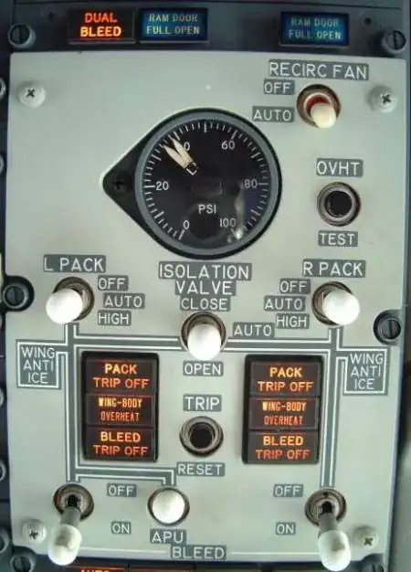 Boeing 737 pneumatic panel