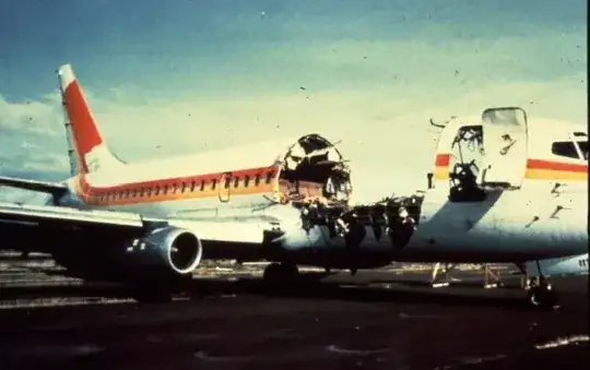 Aloha Airlines Flight 243 after landing