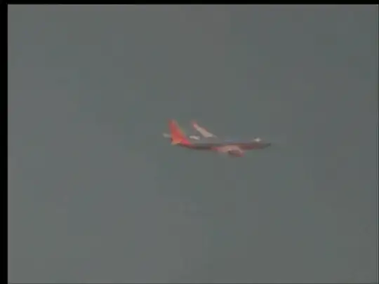 Aircraft being tracked by telescope