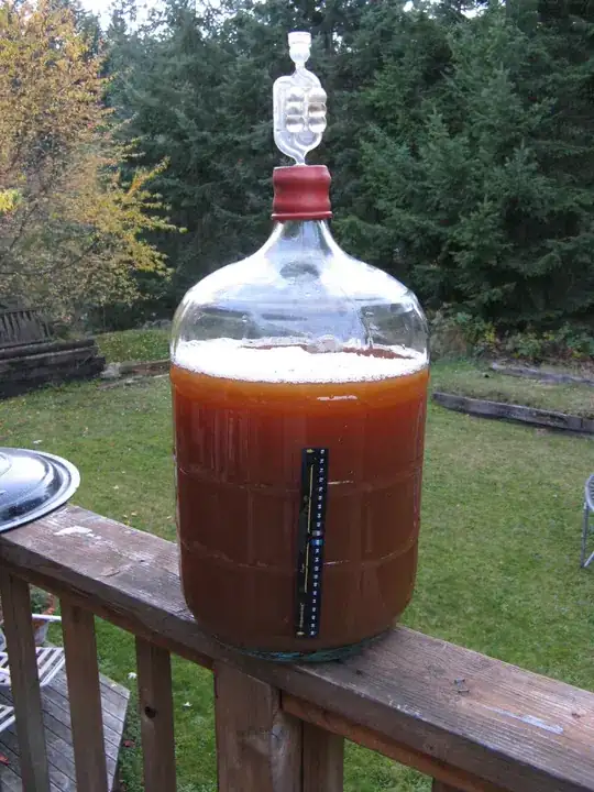 Carboy and Airlock fermenting cider