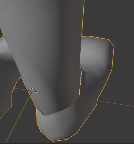 The mesh in Object mode, I would like that gap closed without compromising the edge of the shoe