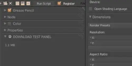 Screenshot of Download Test Panel