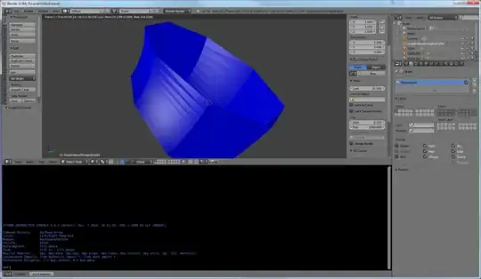 Blender screenshot - half the triangles are darker