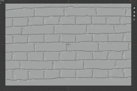 Sculpted brick wall with flat shading
