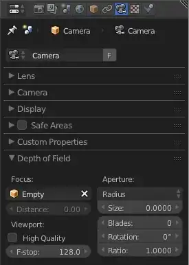 Depth of Field focus settings - use an Empty