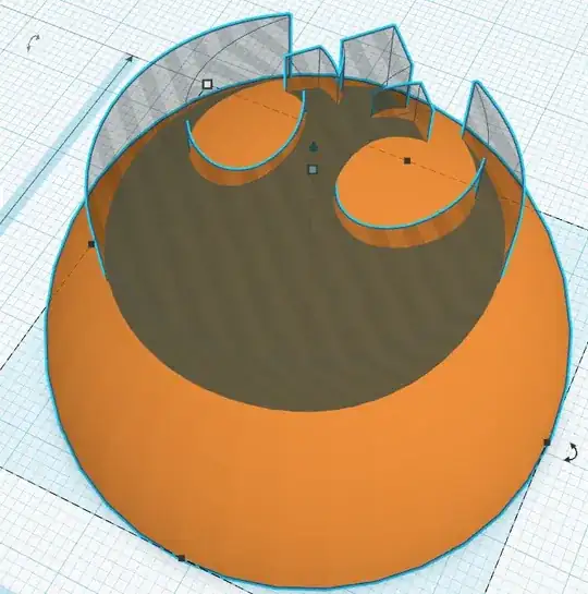 Initial try for my marking stencil with a cut straight down