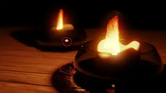 Here is my render with the 'glitches' circled in red