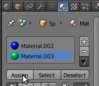 Assign button under Materials tab.