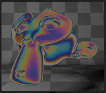 Suzanne using the new and stylish iridescent gradient