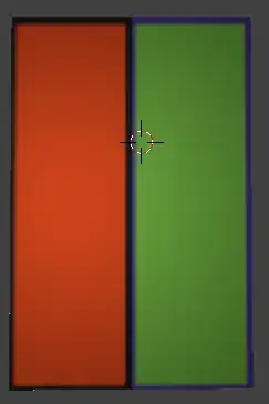 Joied object with two materials and textures