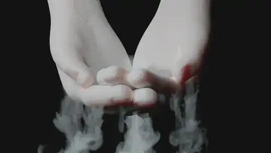 Red glow visible at fingers