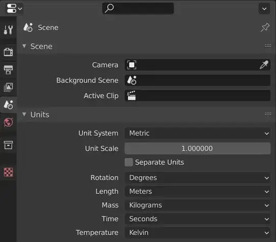 Scene Properties tab showing units panel