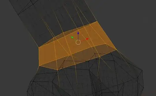 Wireframe mode, with section in question highlighted