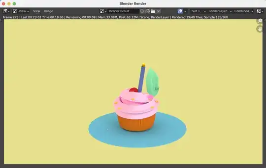 This is a screenshot mid-render. The green thing behind the cupcake shouldn't be there.